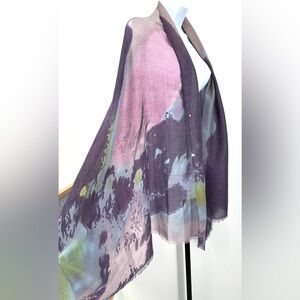 Lulla Collection by Bindya Purple & Pink Abstract Pashmina Scarf Shawl Viscose